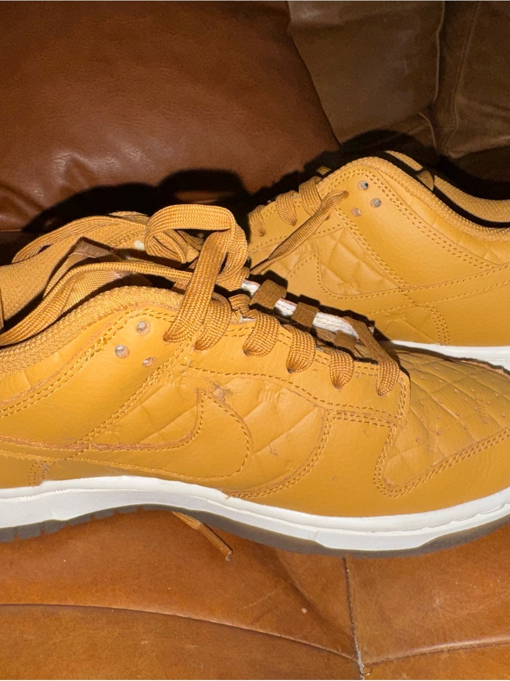 Women’s Tan Leather Casual Sneakers - Low Top Lace-Up